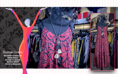 Longue robe rouge imprimée Coolples