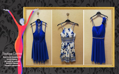Superbes robes courtes couleur bleu roi
